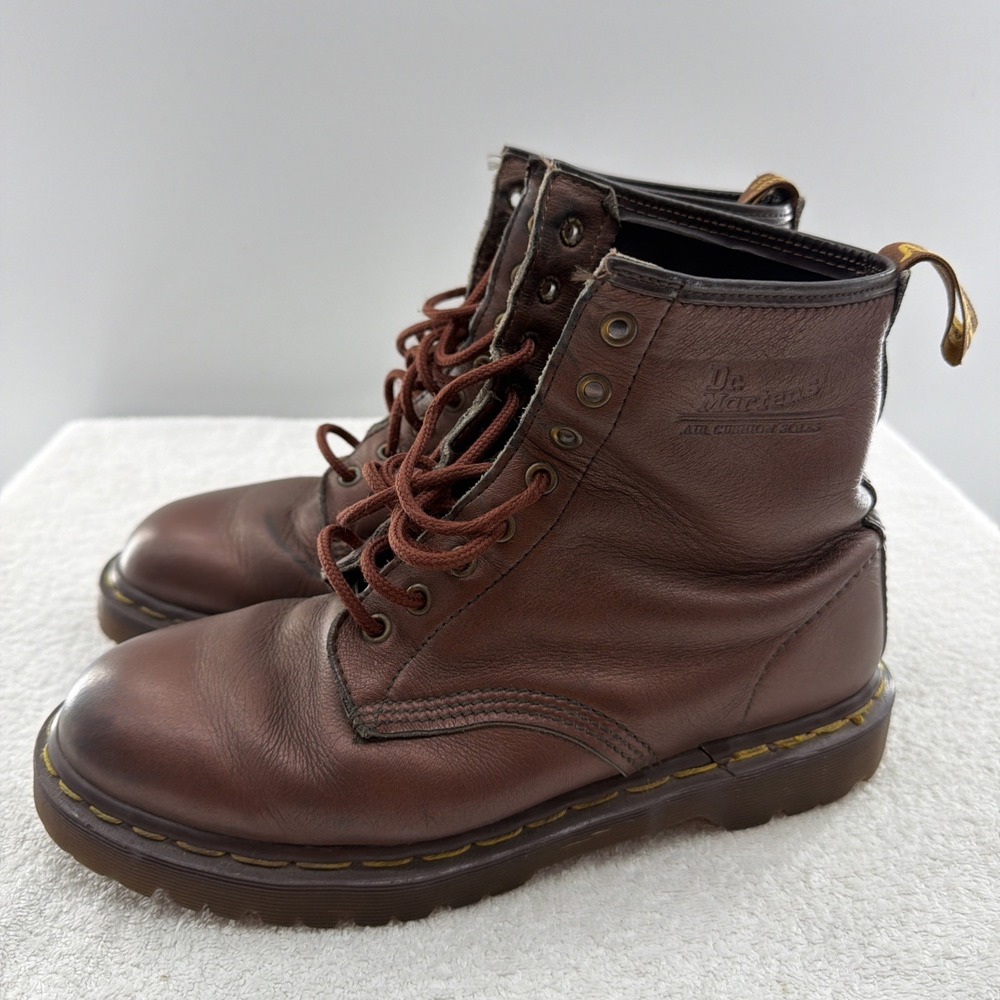 Dr. Martens Size 10 Men's 8-Eye  Bronze Slip Resistant Lace Up Boots Air Wair